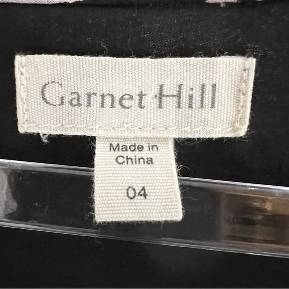 Garnet Hill Black Floral Eyelet Trim Silk Dress - Picture 11 of 13